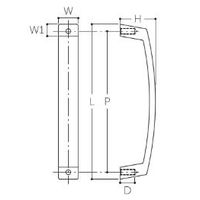 エスコ 140mm スクエアハンドル(クローム) EA951HA-64 1セット(10個)（直送品）
