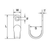 エスコ 15x 30mm フック(ステンレス製) EA951DE-43 1セット(20個)（直送品）