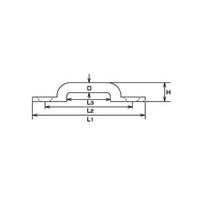 エスコ 50.0mm パッドアイ(ステンレス製) EA638G-25 1セット(10個)（直送品）