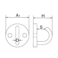 エスコ φ33x 20 mm オープンラウンドアイ(ステンレス) EA638DM-5 1セット(10個)（直送品）