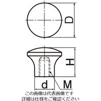 エスコ M5/φ17mm 雌ねじノブ(フェノール樹脂) EA948B-11 1セット(15個)（直送品）