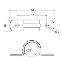 エスコ 25ー26.5mm サドル(スチール製/5個) EA947BR-25 1セット(200個:5個×40袋)（直送品）