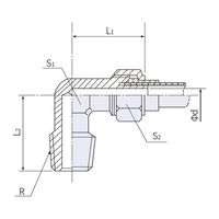 エスコ R 1/4”x10mm ユニオン(エルボ/黄銅製) EA425LB-102 1セット(10個)（直送品）