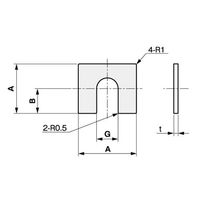 エスコ 43x 43x1.0mm ベース用シム(スチール製) EA440XC-1 1セット(10枚)（直送品）