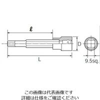 エスコ 3/8”DR/10x73mm [HEX]ビットソケット EA618PW-10 1セット(5個)（直送品）