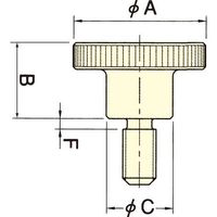 エスコ 20x M5x20mm [S45C]雄ねじノブ EA948BY-6 1セット(10個)（直送品）