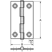 エスコ 51x30mm 薄口丁番(ステンレス製/2個) EA951CH-4 1セット(20個:2個×10組)（直送品）