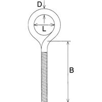 エスコ M4x 40mm ロングアイボルト(ステンレス製) EA638MD-4 1セット(15本)（直送品）