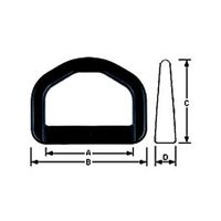 エスコ 30mm D型リング(プラスチック製・10個) EA628RN-130 1セット(150個:10個×15袋)（直送品）