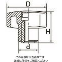 エスコ M6x18mm 雌ねじノブ EA948AD-304 1セット(10個)（直送品）