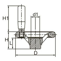 エスコ M8 回転ハンドル EA948AK-1 1セット(10個)（直送品）