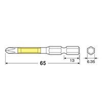 エスコ #2x 65mm トーションビット(2本) EA813A-206 1セット(20本:2本×10セット)（直送品）