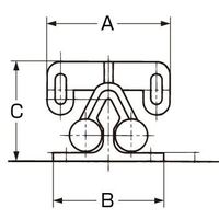 エスコ 40mm巾 ローラーキャッチ(ステンレス製) EA951M-51 1セット(10個)（直送品）
