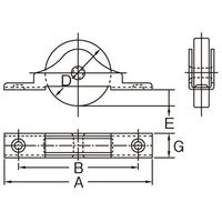 エスコ 30mm/30kg 戸車(平型・デルリン製) EA986RY-31 1セット(10個)（直送品）