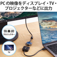 USB-C 映像変換アダプタ Type-C [オス] - VGA [メス] AD-CVGABK3 1個 エレコム（直送品）