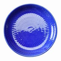 アースモス 小皿 ルリ 飛び鉋5.0寸丸皿 [4個入] vac-104-02032（直送品）