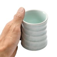 アースモス 湯呑茶碗 青白磁 ろくべ型長湯呑み(大) [4個入] vac-109-06012（直送品）