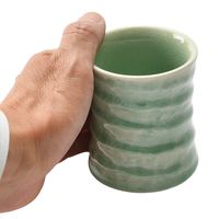 アースモス 湯呑茶碗 ビードロ灰釉 ろくべ型長湯呑み(大) [4個入] vac-113-06012（直送品）