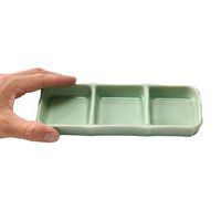 アースモス 仕切り皿 ビードロ灰釉 三品皿(中) [4個入] vac-113-07021（直送品）