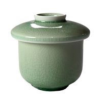 アースモス 蓋物 ビードロ灰釉 蒸し碗(大) [3個入] vac-113-09002（直送品）