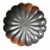 アースモス 小皿 やきしめ 菊型6.0寸丸皿 [3個入] vac-114-02028（直送品）