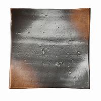 アースモス 小皿 やきしめ タタラ型7.0寸正角皿 [2個入] vac-114-04017（直送品）