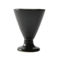 アースモス 盃 瀬戸黒 陶盃(あさがお型) [5個入] vac-119-10006（直送品）