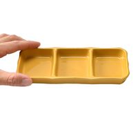 アースモス 仕切り皿 レモン 三品皿(中) [4個入] vac-121-07021（直送品）