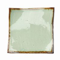 アースモス 小皿 ビードロ灰釉茶渕 タタラ型5.0寸正角皿 [4個入] vac-202-04016（直送品）