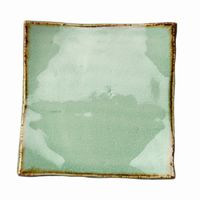 アースモス 小皿 ビードロ灰釉茶渕 タタラ型7.0寸正角皿 [2個入] vac-202-04017（直送品）