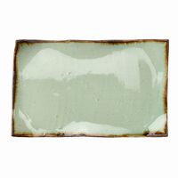 アースモス 小皿 ビードロ灰釉茶渕 タタラ型8.0寸長角皿 [2個入] vac-202-04019（直送品）