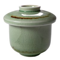 アースモス 蓋物 ビードロ灰釉茶渕 蒸し碗(大) [3個入] vac-202-09002（直送品）