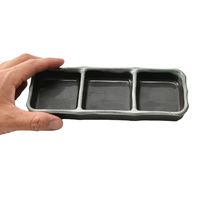 アースモス 仕切り皿 鉄結晶 三品皿(中) [4個入] vac-211-07021（直送品）