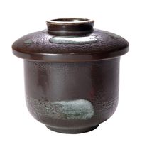 アースモス 蓋物 鉄結晶 蒸し碗(大) [3個入] vac-211-09002（直送品）