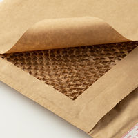 紙緩衝材クッション封筒 312×228mm ネコポス対応サイズ 茶 開封テープなし 1セット（100枚：10枚入×10） スマイル