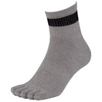 【アウトレット】【ソックス】コーコス信岡 ニオイクリア 90°ロークルー5本2P ブラック×グレー Lサイズ G-8426 1セット（2足）