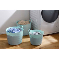 SANKA バスケット 収納 ふた付き Mサイズ squ+ バルンバ ソフトバスケット 日本製 ブルー 312782 1個（直送品）