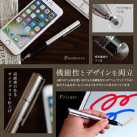 オウルテック 導電繊維とクリアなディスク型ペン先どちらも使える タッチペン ブルー OWL-TPSE02-BL 1個