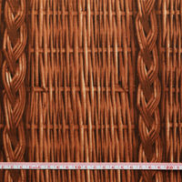 日本紐釦貿易 オックスプリント生地　籠柄　濃茶　3mカット　MI39403-2-3M　約巾110cm×3mカット（直送品）