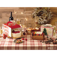 ヤマニパッケージ ケーキ箱 DE-166 ノエルクリスマスツリー 100枚(25枚×4) 1ケース(100枚入(25枚×4袋))（直送品）