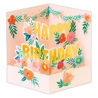 日本ホールマーク お誕生お祝い グリーティングカード 立体US フラワーバースデー文字 822682 1セット(6枚)（直送品）