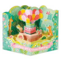 日本ホールマーク お誕生お祝い グリーティングカード 立体US 動物たちとお祝い 822712 1セット(6枚)（直送品）