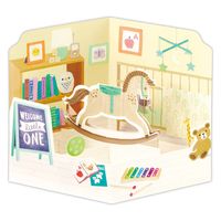 日本ホールマーク 赤ちゃん誕生お祝い グリーティングカード立体US 木馬 822736 1セット(6枚)（直送品）