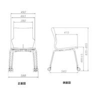 【アウトレット】NOWY STYL GROUP コンベルサ ソフトフィットタイプ キャスター付 ブラック 1セット(4脚入)（直送品）
