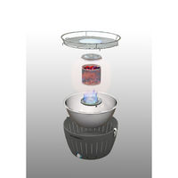 カンダ ロータスグリル お試し炭付 ダークグレー CG-AN-34PNC2 4260023010820 1個（直送品）