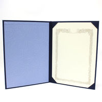 山櫻 証書フォルダー A4用 二つ折り 紺 布地 ファイル 823008 1セット(1冊×10)