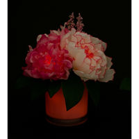 ファミリー・ライフ タイマー付きLEDフラワーグラス 幅180×奥行200×高さ210mm ピンク a3003110 1個（直送品）