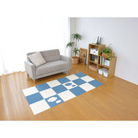 サンコー おくだけ吸着 おあそびマット雲 アイボリー＋メランジブルー KX-63 1セット(2枚入) 30×30cm 日本製 洗える（直送品）