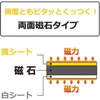 ライオン事務器 ツヤなし 両面 マグネットシート W100×H300×厚さ1.0mm 黄/白 S-103W 28343 1枚