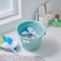 伊勢藤 ソフトバケツ８型　グレー I-614 1セット（2個）